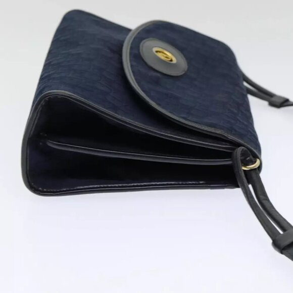 Christian Dior Trotter Canvas Shoulder Bag Navy Auth 77938 - Picture 12 of 16